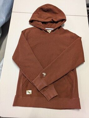 Tracksmith Men's Hooded Pullover Sweatshirt - Rust Brown